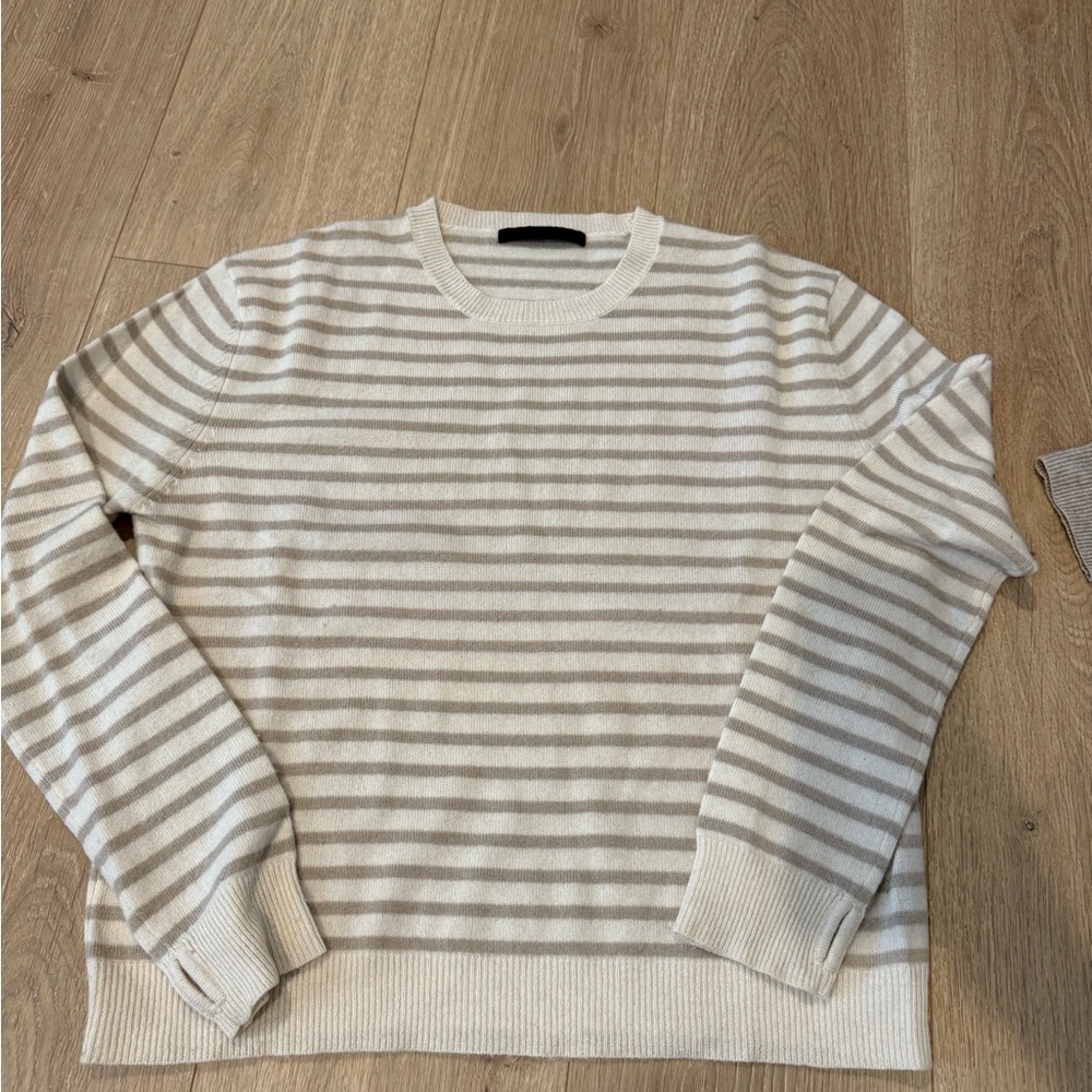 Jenni Kayne Cream and Tan Striped Sweater
